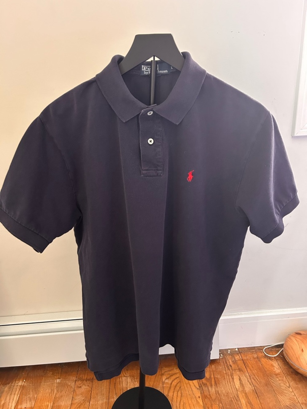 Polo by Ralph Lauren Men's Navy Polo with Red Pony Embroidery